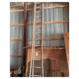 Long Wooden Extension Ladder