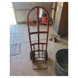 Red Metal Hand Truck Utility Cart with Pneumatic Tires