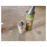 Texaco Motor Oil Extra Heavy and Gargoyle Mobiloil E Metal Cans