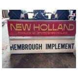 Double-Sided Illuminated Hembrough Implement and New Holland Dealer Sign