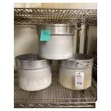 Vollrath 20-Quart Aluminum Double Boiler Insert Pots - Set of 3