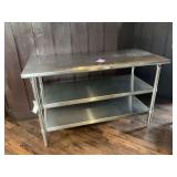 John Boos Stainless Steel Prep Table with Two Undershelves 58 x 27 Inches