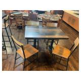 Oak Street Manufacturing Fortress Series Wood Table Top & Oak Street Industrial Series Dining Chairs