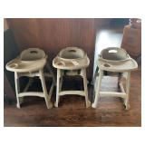 Set of Three Commercial Plastic High Chairs