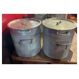Large Commercial Metal Stock Pots with Lids and Side Handles
