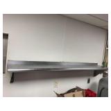 Stainless Steel Commercial Wall Mounted Overshelf 72 Inches by 12 Inches