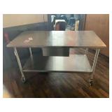 40" x 30" Stainless Steel Prep Table with Pull-Out Drawer and Casters