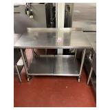 30x48 Inch Stainless Steel Prep Table on Casters