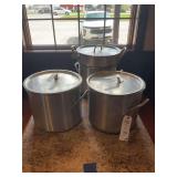 Commercial Grade Aluminum Stock Pots with Lids