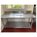 72" x 30" Stainless Steel Prep Table with Casters and Undershelf