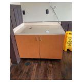 Commercial Countertop Cabinet with Solid Surface Top and Double Doors