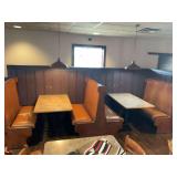 Wooden Restaurant Booths with Table and Seating