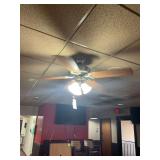 (6) Ceiling Fan with Integrated Three-Light Fixture and Wood Grain Blades