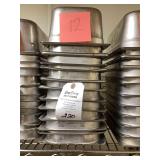 Lot of 12 Stainless Steel 4 Inch 1/3 Size Pans