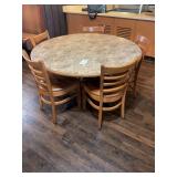 Commercial Round Table with Four Ladder-Back Chairs