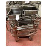 Stack of Stainless Steel Chafer Stands and Food Pans