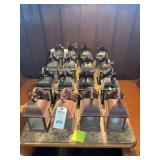 Lot of 16 Indoor/Outdoor Wall Sconce Lantern Lights in Two Finishes