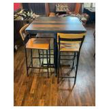 Oak Street Manufacturing Fortress Series Wood Table Top & Oak Street Industrial Series Bar Stools