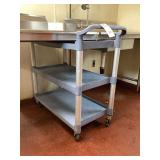 Three-Shelf Utility Cart with Rolling Casters and Handle