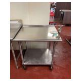 36 x 30 Stainless Steel Prep Table with Undershelf and Edlund Can Opener