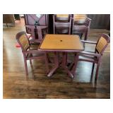Patio Dining Set with Square Table and Two Armchairs