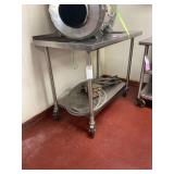 Stainless Steel Prep Table on Casters with Waste Slot Cut Out