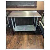 Stainless Steel Prep Table on Casters with Galv Undershelf 48x20