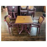 Commercial Resin Patio Table and Armchairs Set