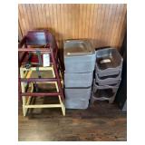 Wooden High Chair and Restaurant Booster Seats Assortment