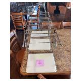 Set of 3 T-Shirt Bag Holders with Metal Frames and White Bases