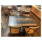 Oak Street Manufacturing Fortress Series Wood Table Top & Oak Street Industrial Series Dining Chairs