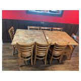 Commercial Restaurant Dining Set with Two Tables and Eight Chairs