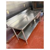 6‘4” x 30” all stainless steel prep table with sink and faucet