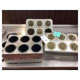 Lot of Three 6-Hole Flatware Organizers with Cylinders