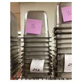 Lot of 10 Stainless Steel 1/6 Hotel Pans, 6 Inches Deep