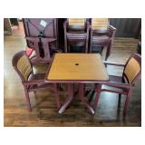 Square Patio Table and Two Armchairs Set
