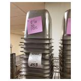 Lot of 10 Stainless Steel 1/6 Hotel Pans, 6 Inches Deep