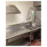 Commercial Stainless Steel Dirty Dishtable 78x30 Inches with Pre-Rinse and Undershelf