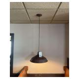 (13) Industrial Style Hanging Pendant Light Fixture with Brown Metal Shade