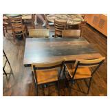 Oak Street Manufacturing Fortress Series Wood Table Top & Oak Street Industrial Series Dining Chairs