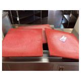 Lot of 3 Red HDPE Commercial Cutting Boards, 22" x 24"