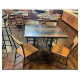 Oak Street Manufacturing Fortress Series Wood Table Top & Oak Street Industrial Series Dining Chairs