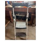 Two-Step Folding Ladder with Handrail and Plastic Treads