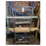 Rolling Utility Cart with Assorted Hardware and Shop Supplies