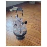 Metal Cast Stand with Five Glass Bottles and Shakers