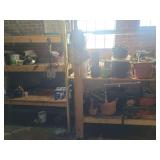 Assorted Workshop Items, Gardening Supplies, and Pet Cage Lot