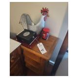 Oak Side Table with Display Shelf