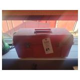 Akro-Mils Red Plastic Tool Box with Assorted Electrical and Telephone Tools