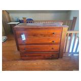 Wooden Four-Drawer Dresser with Dark Hardware