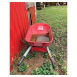 Craftsman Red Poly Wheelbarrow with Single Pneumatic Tire